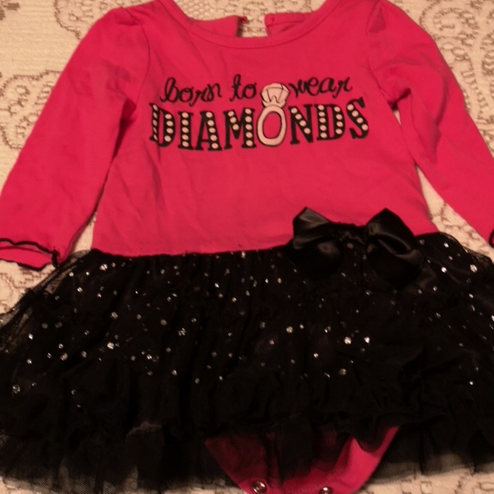 Born to Wear Diamonds onesie with skirt